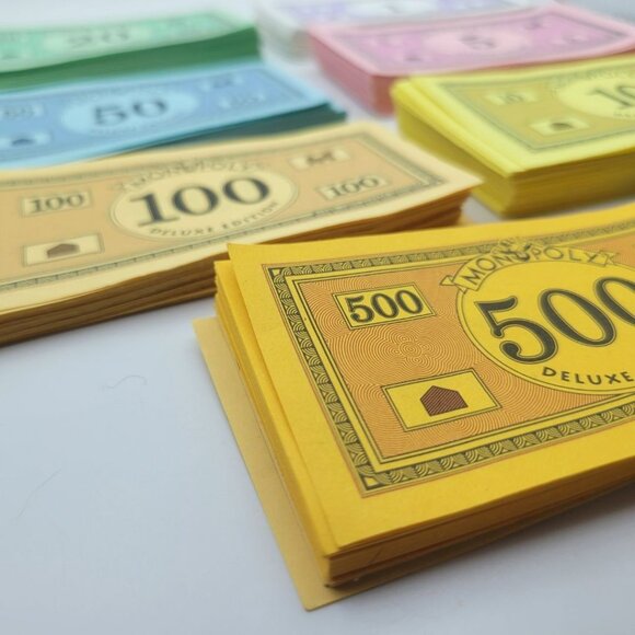 Monopoly Deluxe Edition Replacement Money Dollars 1995 Vintage Craft Scrapbook - Picture 1 of 9